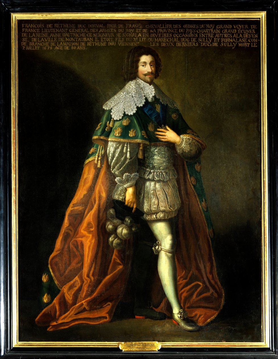 Porträt von Francois de Bethune, Herzog von Orval (1598-1678), Sohn von Maximilian von Bethune, Herzog von Sully (1559-1641). Anonymes Gemälde des 17. Jahrhunderts. Öl auf Leinwand. Pflichtangabe: Sully sur Loire, Chateau de Sully von French School