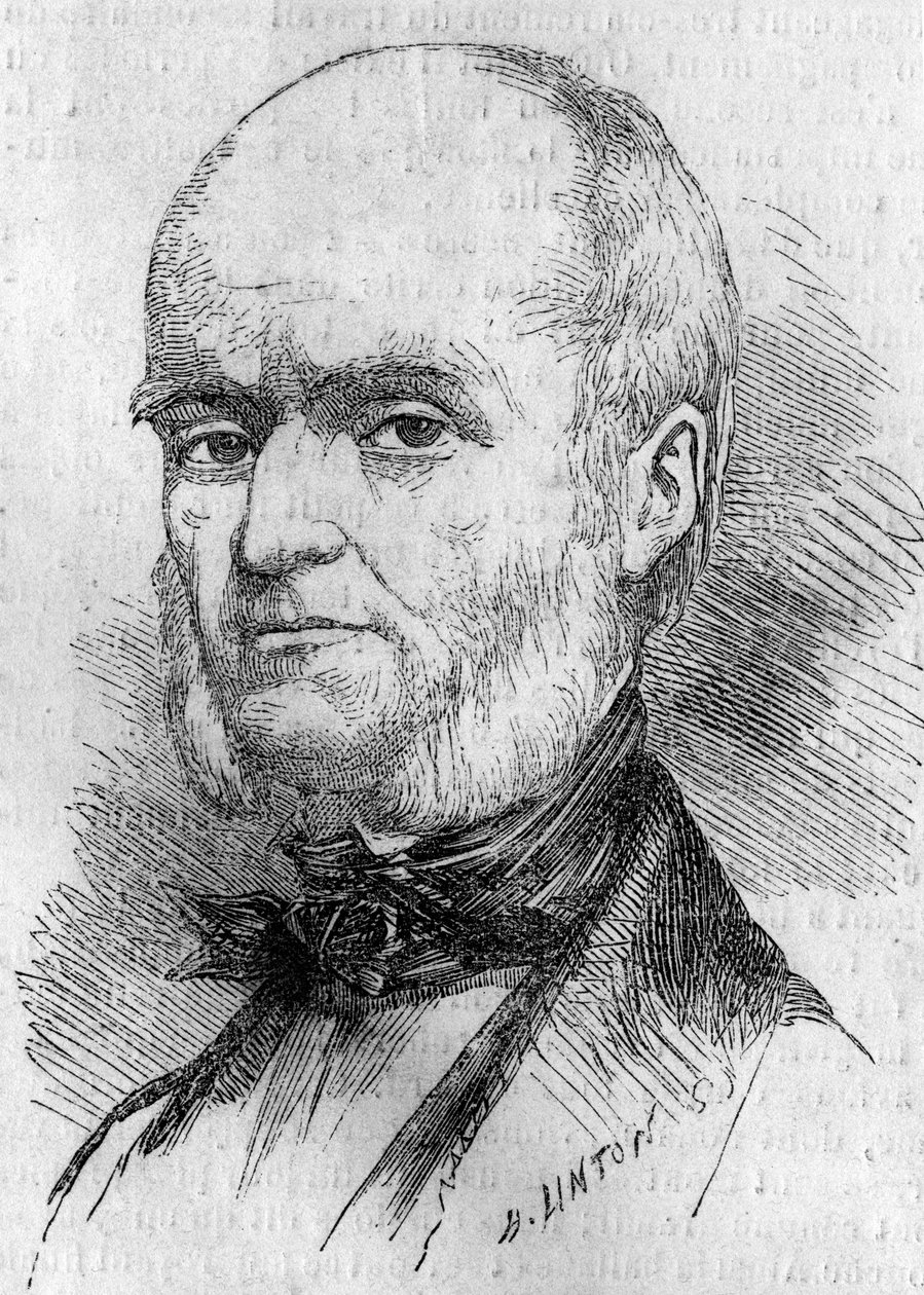 Porträt von Frédéric Millet (1796-1859), französischer Miniaturist. Gravur in „Le Monde Illustré“ Nr. 133 vom 29. Oktober. von French School