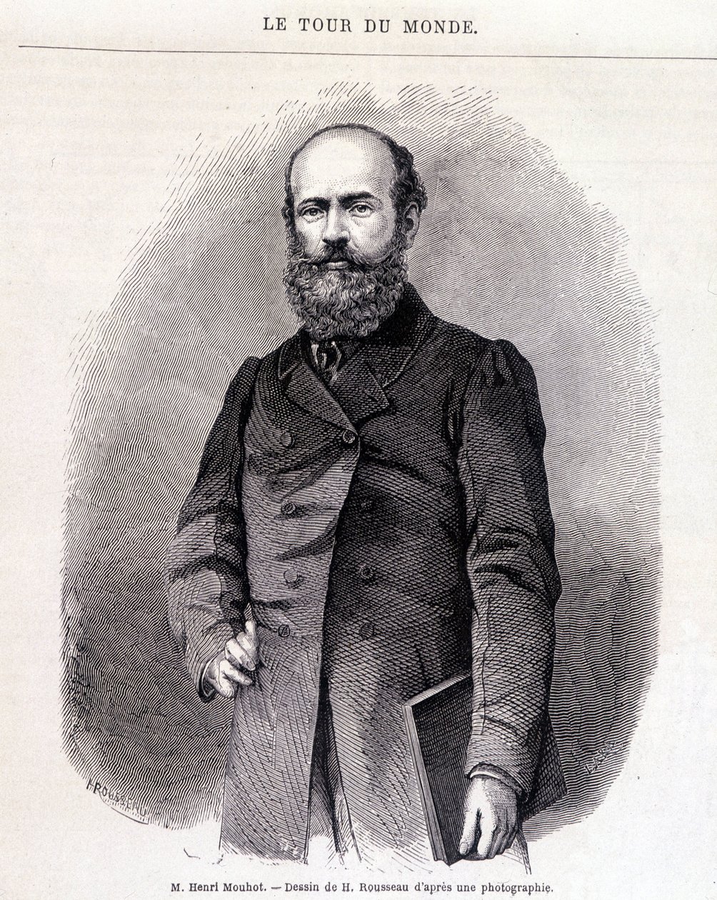 Porträt von Henri Mouhot - in „Tour du Monde“, 2. Halbjahr 1863 von French School