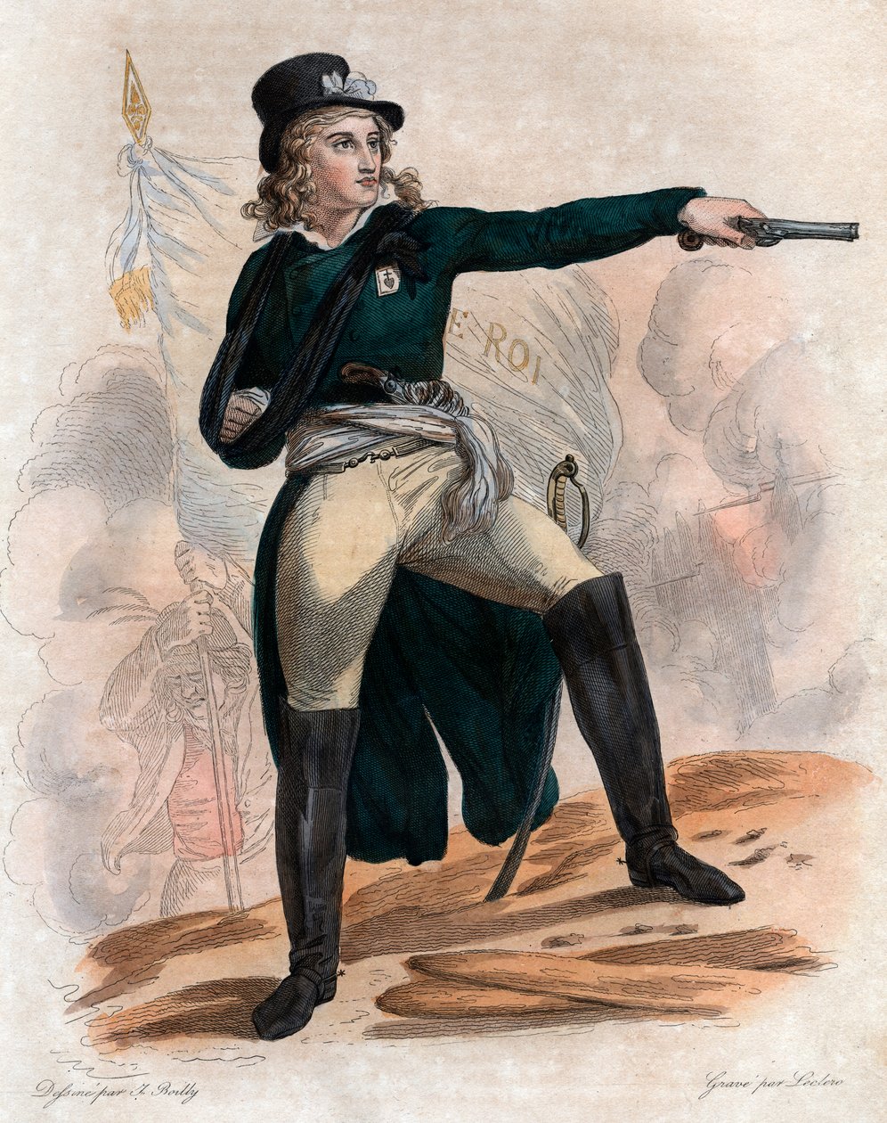 Porträt von Henri du Vergier (Verger), comte de La Rochejaquelein (1772-1794), General der royalistischen Vendeanischen Aufstandsbewegung (Krieg in der Vendée) während der Französischen Revolution von French School