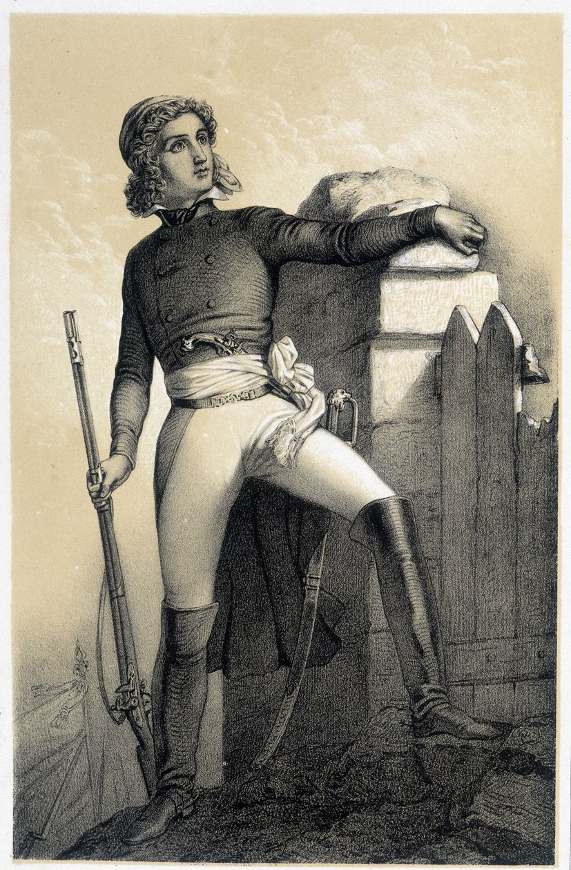 Porträt von Henri du Vergier, Graf von La Rochejaquelein (1772-1794) - in „Historische Galerie der Französischen Revolution“ von Albert Maurin von French School