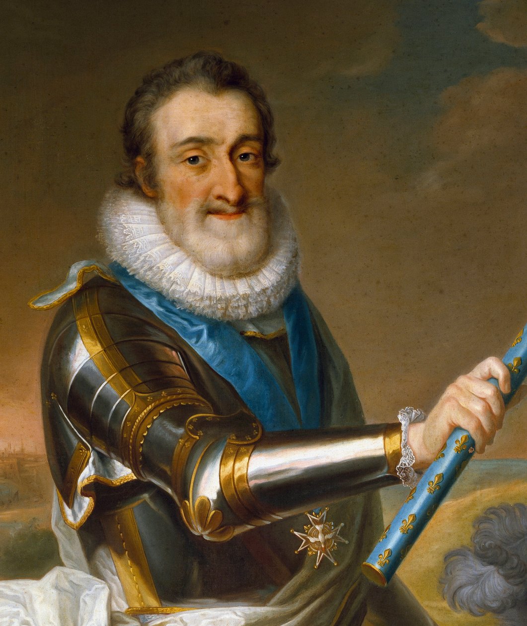 Porträt von Heinrich IV. von Frankreich in Rüstung (Detail) von French School