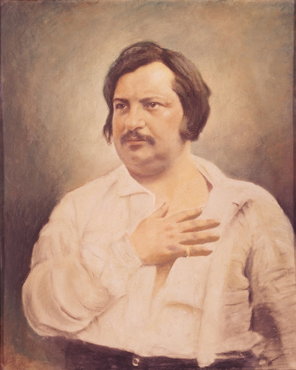 Porträt von Honore de Balzac (1799-1850) nach einem Daguerreotyp von French School