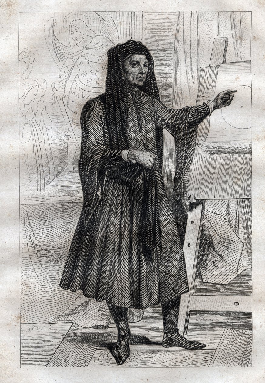 Porträt des italienischen Malers Giotto di Bondone (Ambrogiotto di Bondone) von French School