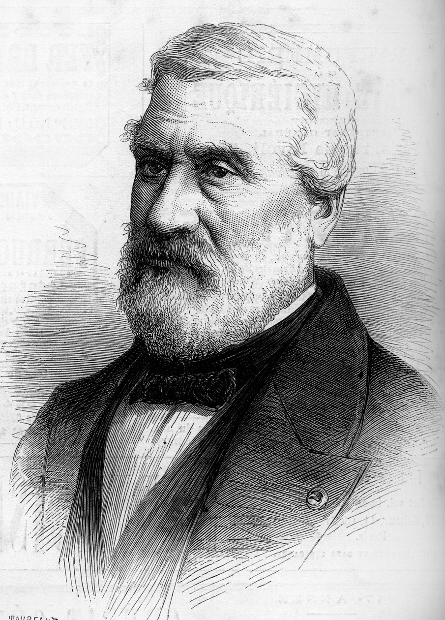 Porträt von Jean Antoine Théodore, Baron Gudin (1802-1880), französischer Maler. Gravur in „Le Monde Illustré“ Nr. 1206 vom 8. April 1880. von French School