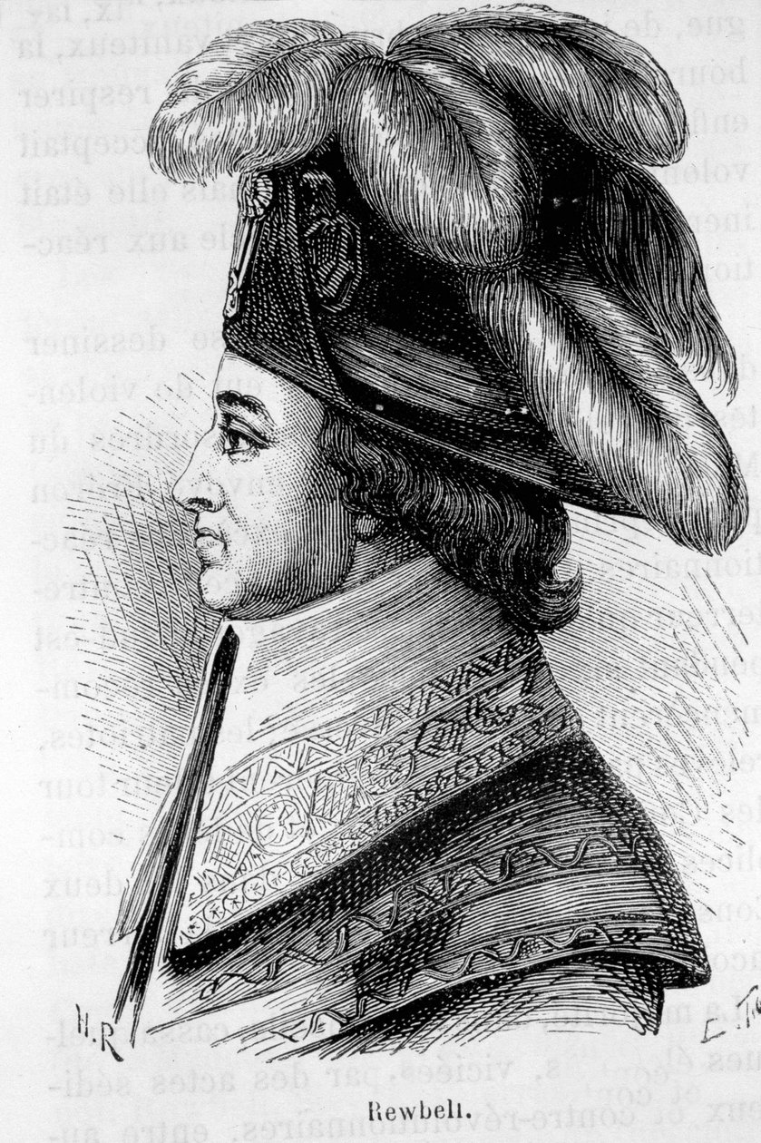 Porträt von Jean François Rewbell (oder Reubell), französischer Politiker (1747 - 1807) - in „L
