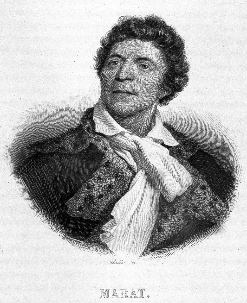 Porträt von Jean Paul Marat (1743 - 1793) - in „Revolution francaise“ von Thiers. 19. Jahrhundert von French School