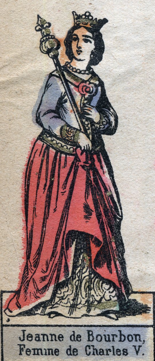 Porträt von Jeanne de Bourbon (1337-1378), Ehefrau von Karl V. von Frankreich. Illustration Ende des 19. Jahrhunderts von French School