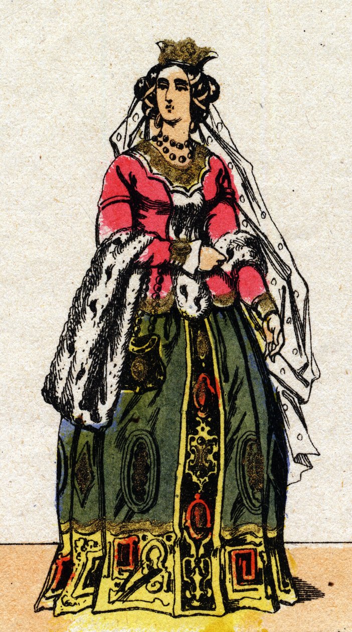 Porträt von Jeanne de Bourbon (1337-1378), Ehefrau von Karl V. von Frankreich. von French School