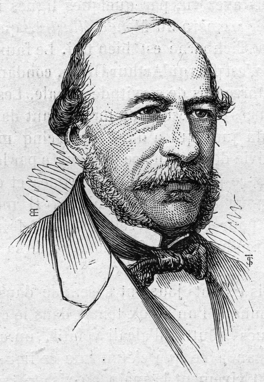Porträt von Joseph Autran (1813-1877), französischer Dichter und Akademiker. Gravur in „Le Monde Illustré“ Nr. 883 vom 14. März 1874 von French School