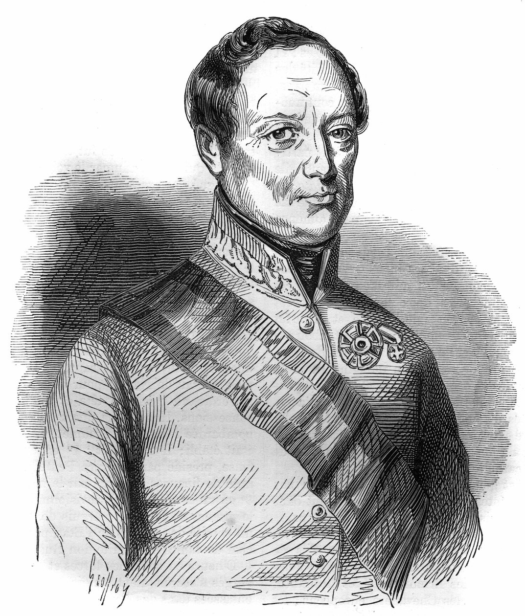Porträt von Joseph Wenzel Radetzky von Radetz, österreichischer Marschall. Gravur in „Histoire des papes-kings-queens-et-empereurs a travers les centuries“ von Maurice Lachatre von French School
