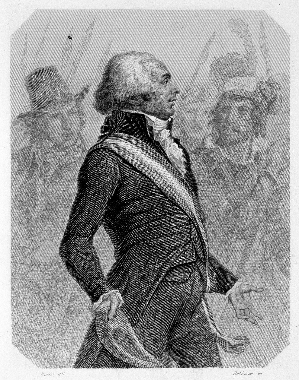 Porträt von Jérôme Pétion de Villeneuve, französischer Politiker. In „L