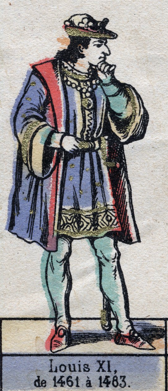 Porträt von Ludwig XI. von Frankreich, bekannt als der Kluge (1423-1483) (Dynastie der Kapetinger). Illustration Ende des 19. Jahrhunderts. von French School