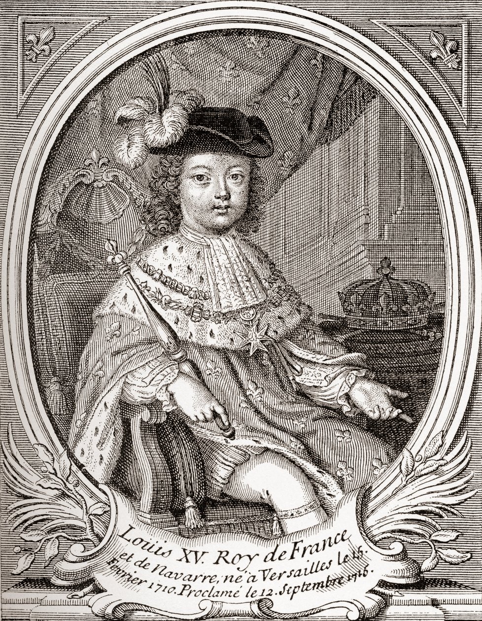 Porträt von Ludwig XV. als Kind, 1710-1774. Bourbonen-Monarch, der als König von Frankreich und Navarra regierte. Aus 