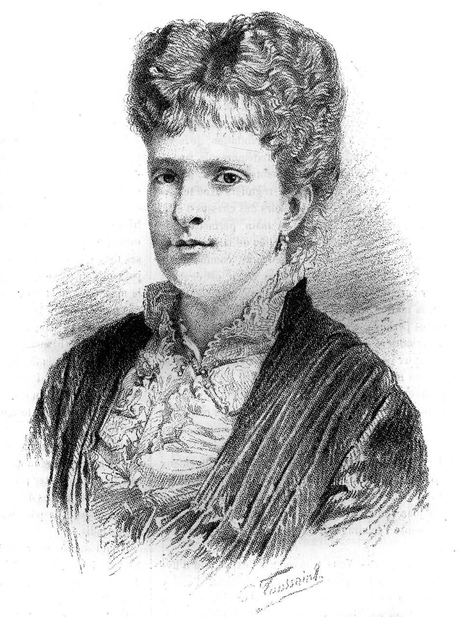 Porträt von Maria Pia, Königin von Portugal (1847-1911). Gravur in „Le Monde Illustré“, 22. Mai 1886. von French School