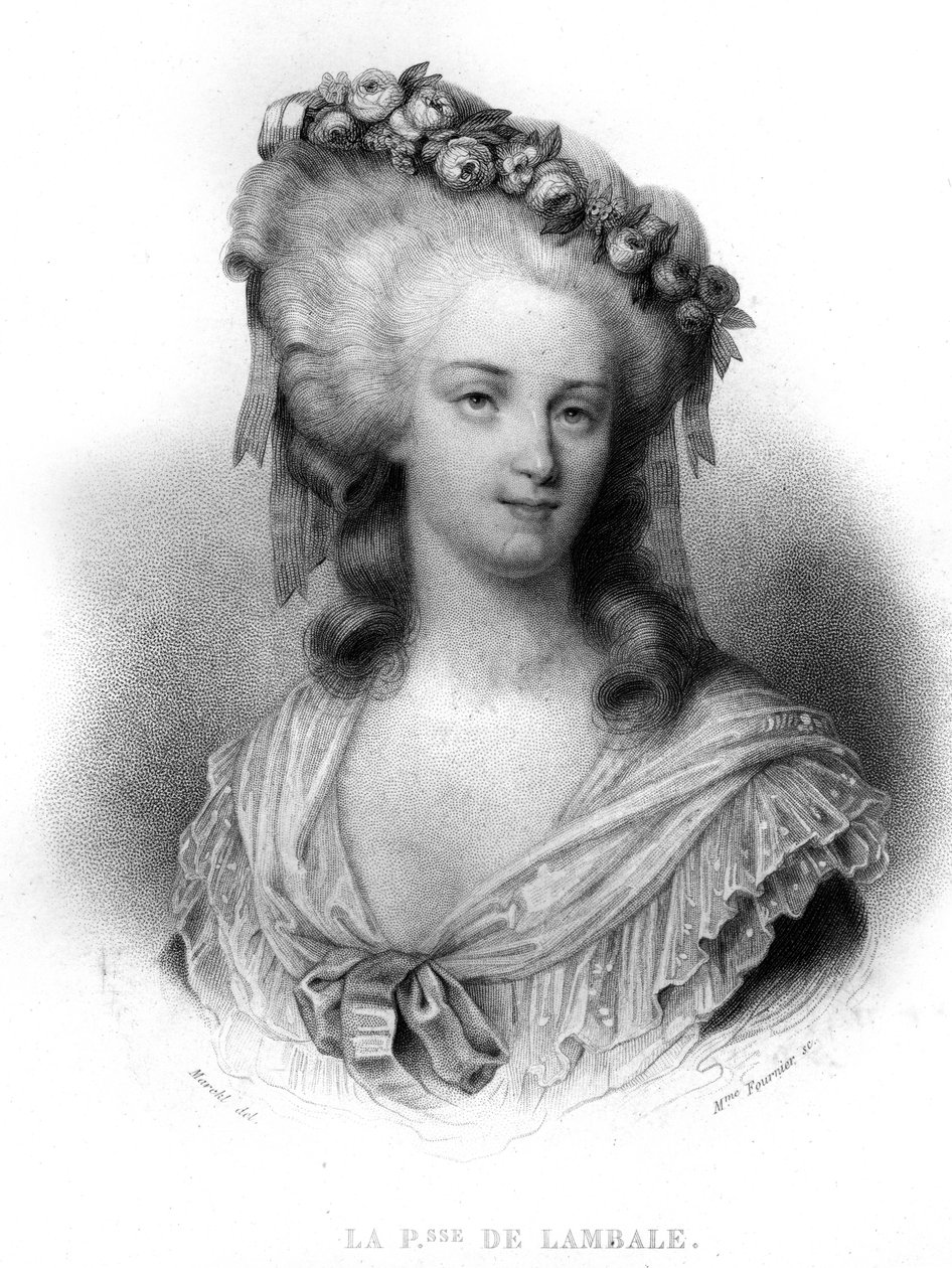 Porträt von Marie Thérèse von Savoyen-Carignan (1749-1792), Prinzessin von Lamballe - in „Revolution française“ von Thiers. 19. Jahrhundert von French School
