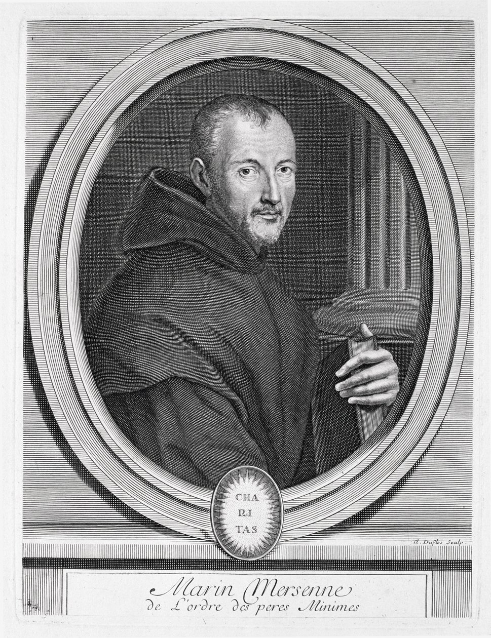 Porträt von Marin Mersenne (1588-1648) graviert von Duflos von French School