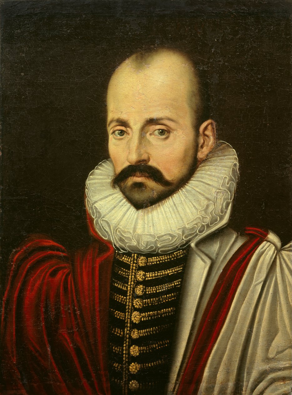 Porträt von Michel Eyquem de Montaigne (1533-1592), französischer humanistischer Philosoph. Gemälde der französischen Schule des ersten Viertels des 17. Jahrhunderts von French School
