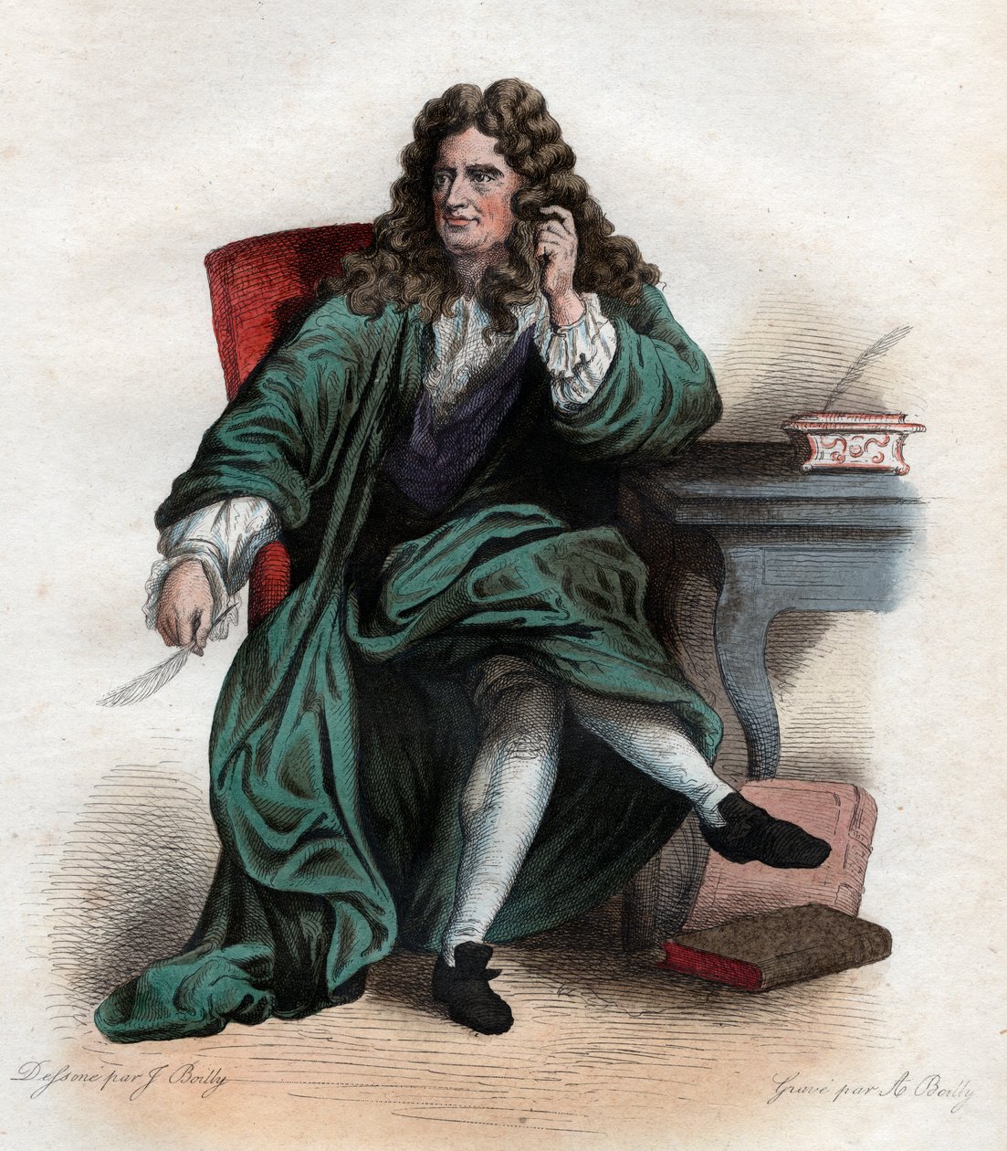 Porträt von Nicolas Boileau Despréaux (1636-1711), französischer Dichter und Kritiker von French School
