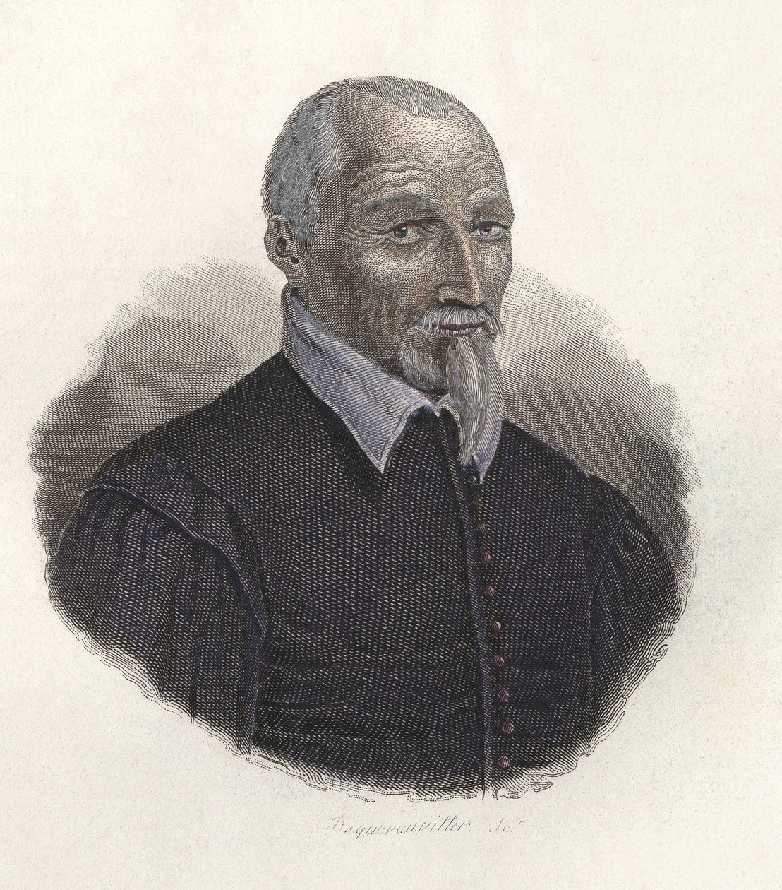 Porträt von Olivier de Serres (1539-1619), französischer Agronom. in „Porträts der nützlichen Männer“ von French School