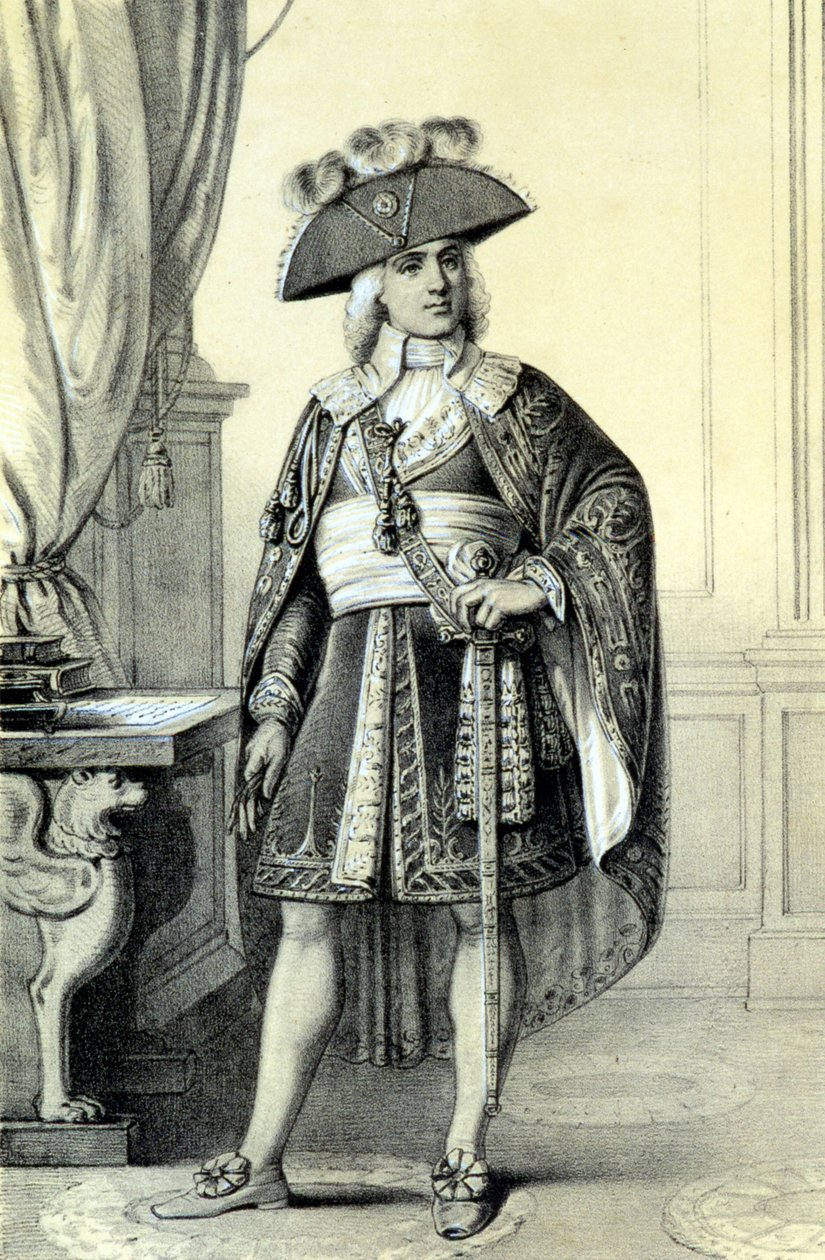 Porträt von Paul de Barras (1755-1829), französischer Politiker. - in „Galerie historique de la Revolution française“ von Albert Maurin von French School