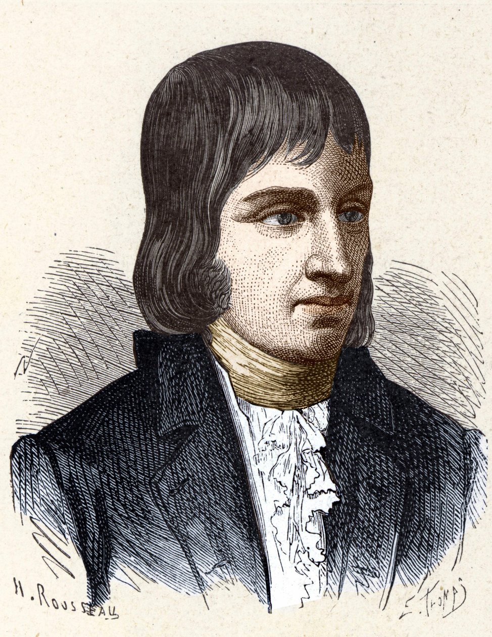 Porträt von Philippe Lebon (1769 - 1804), französischer Ingenieur und Chemiker (Erfinder der Gasbeleuchtung) - in „Album de la Science; berühmte Wissenschaftler; Große Entdeckungen“ 1896 von French School
