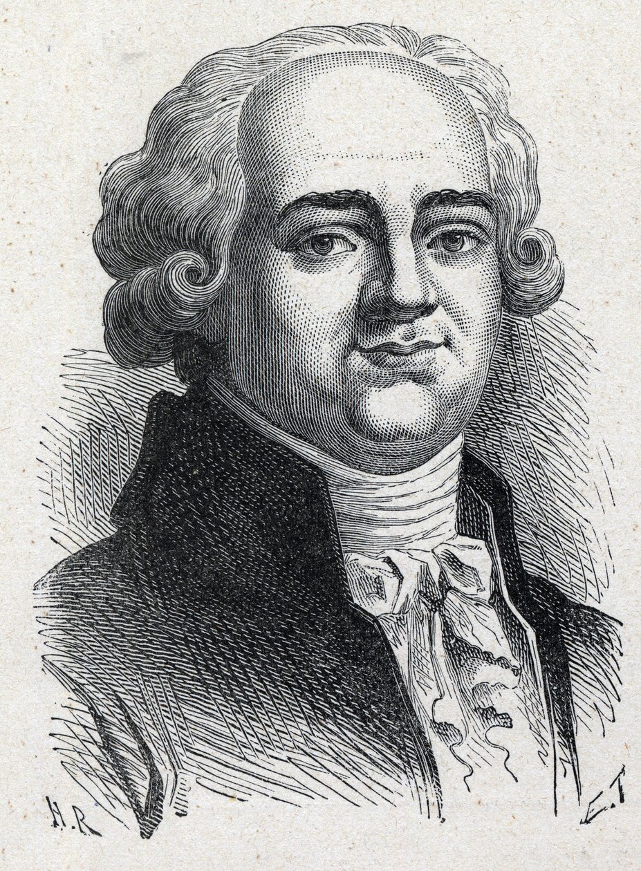 Porträt von Pierre Louis Manuel, französischer Politiker (1751-1793), Abgeordneter der Seine bei der Nationalversammlung. Gravur von 1889. Private Sammlung. von French School