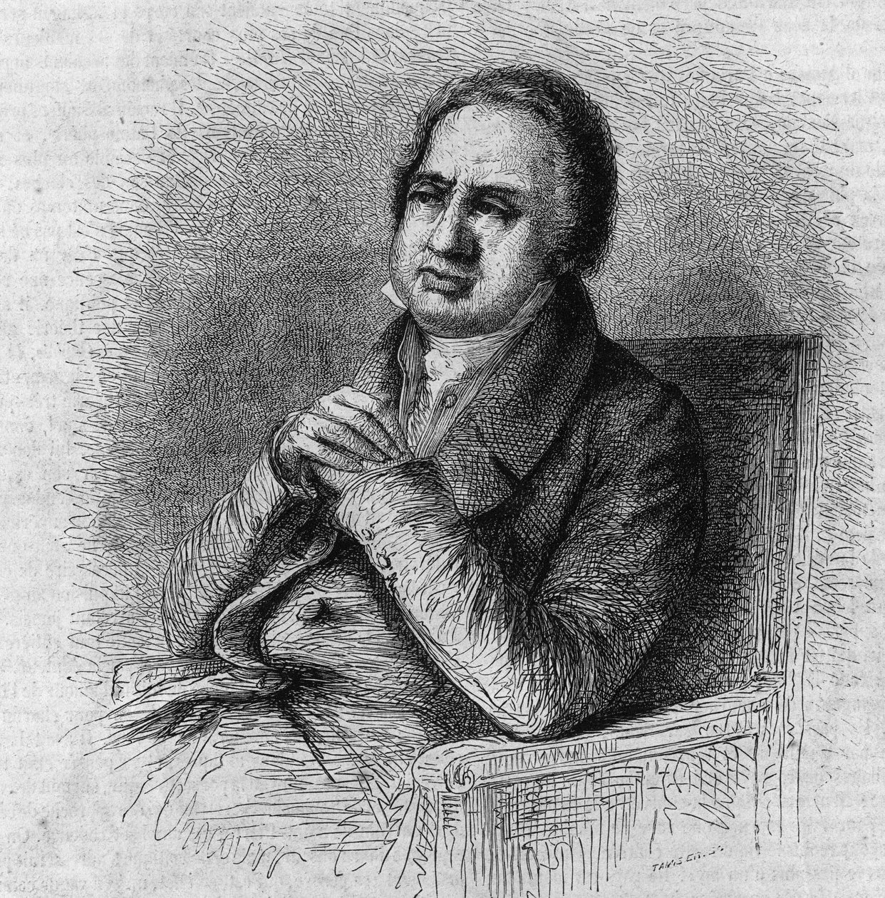 Porträt von Pierre Simon Ballanche (1776-1847), französischer Schriftsteller und Philosoph. Gravur von Bocour in „Le Magasin Picturesque“ von French School