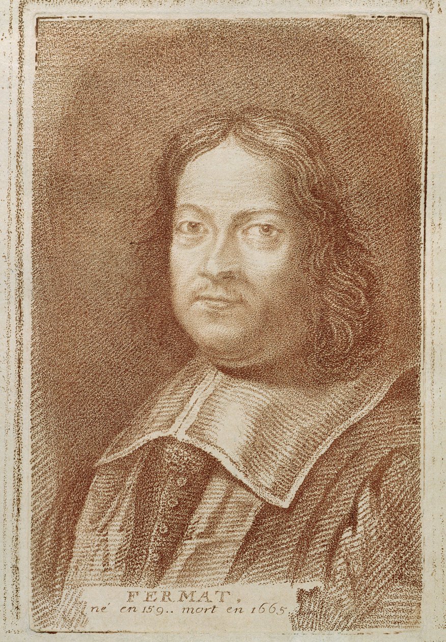 Porträt von Pierre de Fermat (1601-1665) aus Histoire des Mathématiciens von Alexandre Saverien, Mitte des 18. Jahrhunderts von French School