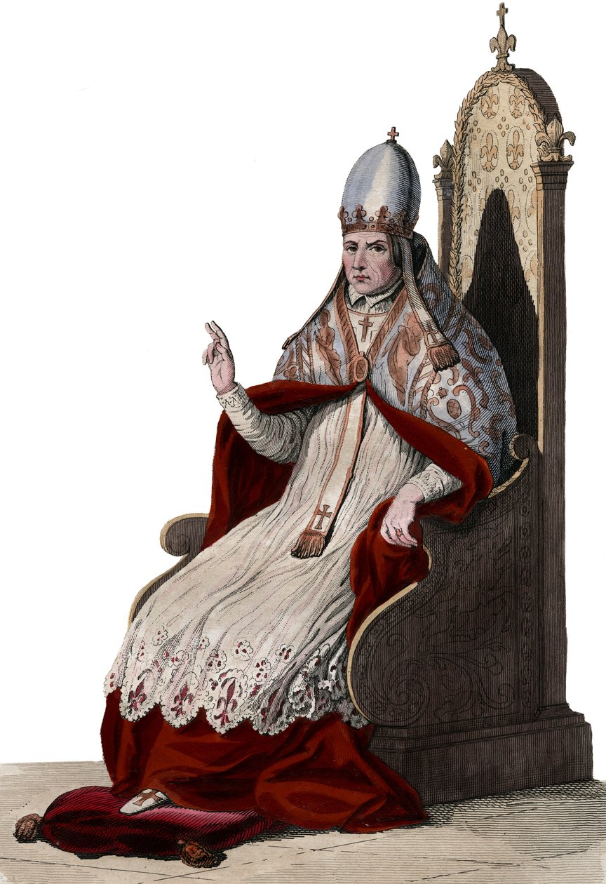 Porträt von Papst Silvester II. (ca. 938-1003) von French School
