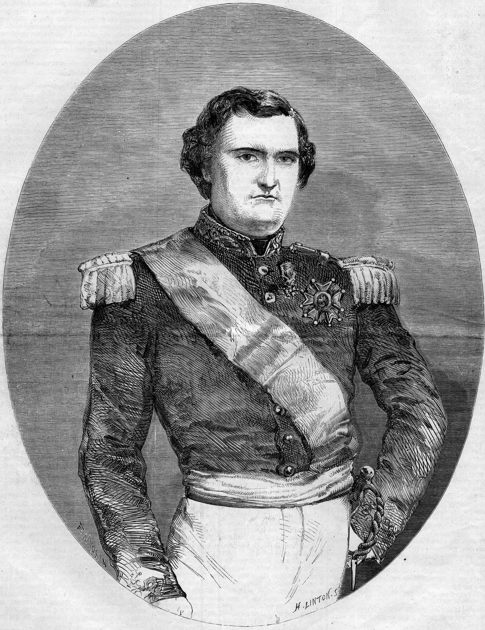 Porträt von Prinz Napoleon Joseph Charles Paul Bonaparte (1822-1891). Gravur in „Le Monde Illustré“ Nr. 94 vom 29. Januar 1859. von French School