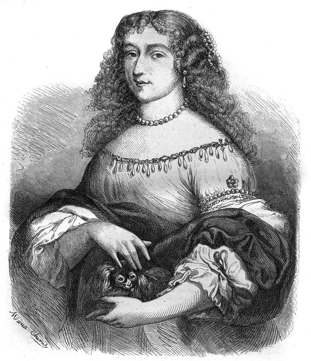 Porträt von Königin Christine von Schweden (Kristina Vasa) von French School