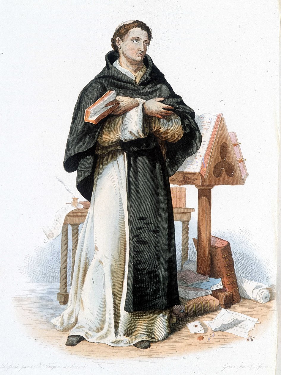 Porträt von Saint Bernard de Clairvaux (San Bernardo di Chiaravalle) (1090 - 1153) - in „Le Plutarque français“, Hrsg. Mennechet von French School