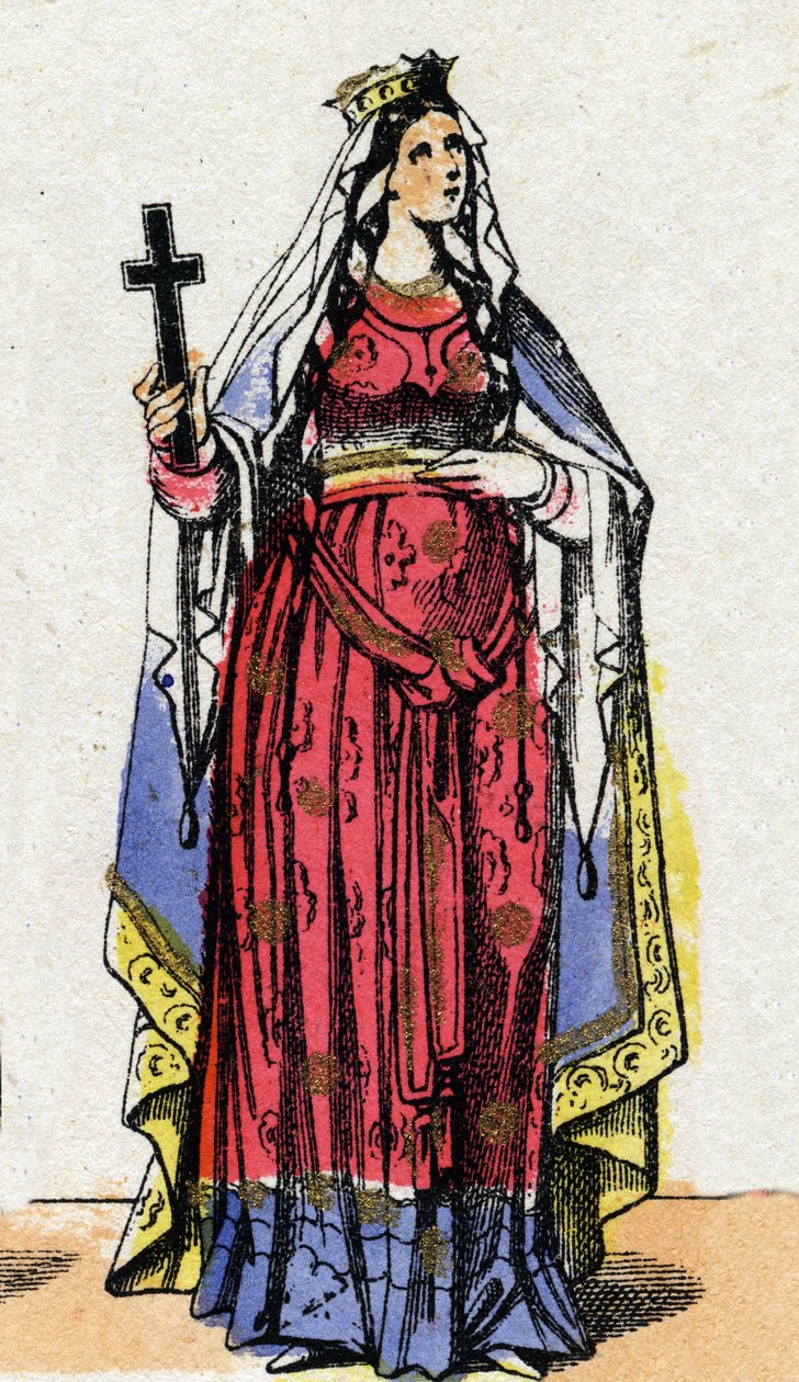 Porträt von Heilige Clotilde, Königin der Franken (ca. 475-545), Ehefrau von Chlodwig I. von French School