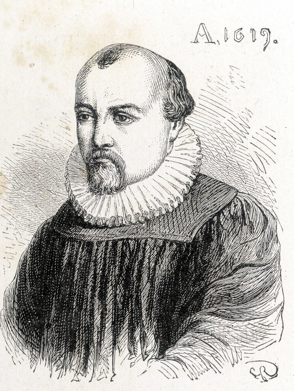 Porträt von Solomon de Caus (1576-1624), französischer Physiker - in Album der Wissenschaft; berühmte Gelehrte; Große Entdeckungen 1896 von French School