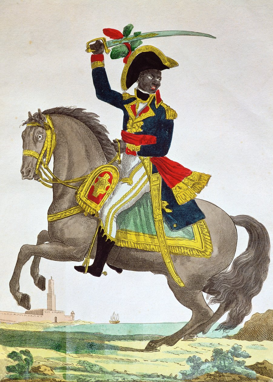 Porträt von Toussaint Louverture (1743-1803) zu Pferd, frühes 19. Jahrhundert von French School