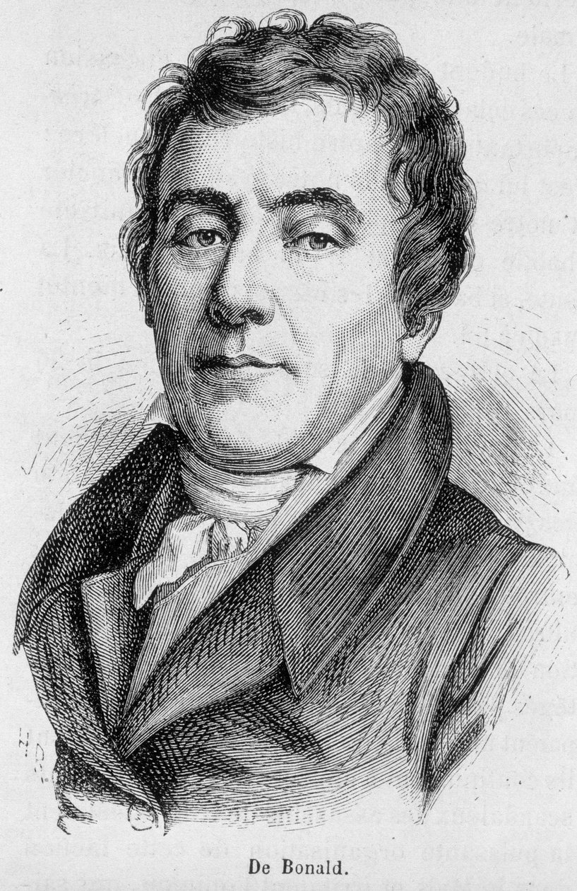 Porträt von Viscount Louis de Bonald (1754 - 1840), französischer politischer Schriftsteller - in „L