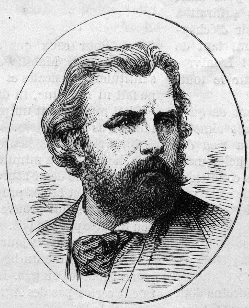 Porträt von William Adolphe Bouguereau (1825-1905), französischer Maler. Gravur in „Le Monde Illustré“ Nr. 890 vom 2. Mai 1874 von French School