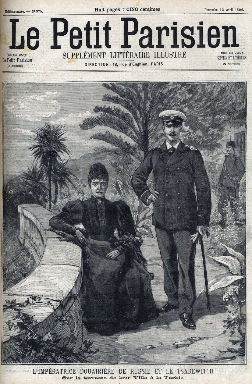 Porträt der Kaiserinwitwe von Russland Maria Fedorovna (geb. Dagmar von Dänemark) von French School