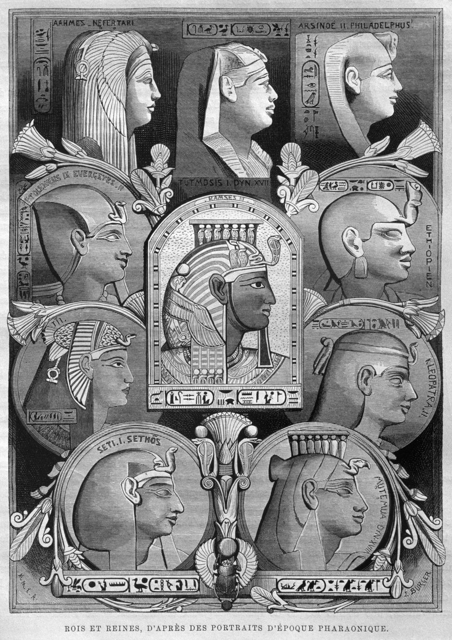 Porträts von Königinnen und Königen des Alten Ägypten, aus L