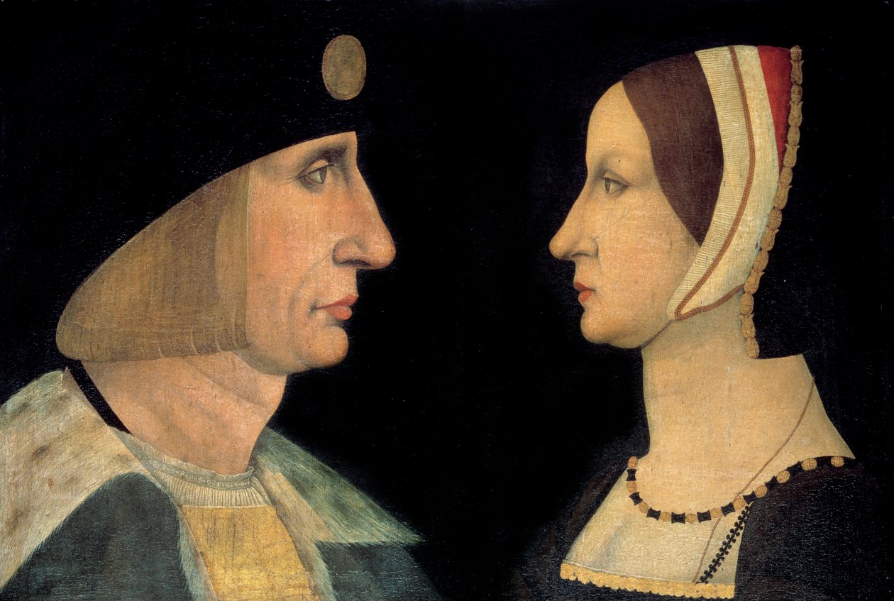 Porträts von König Ludwig XII. und Anne von Bretagne, Königin von Frankreich. Anonymes Gemälde. 16. Jahrhundert. Chantilly, Musée Condé von French School