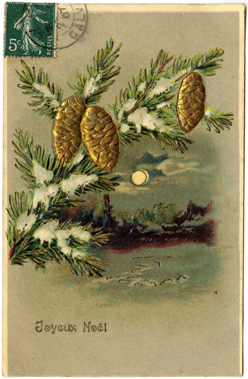 Postkarte: Frohe Weihnachten von French School