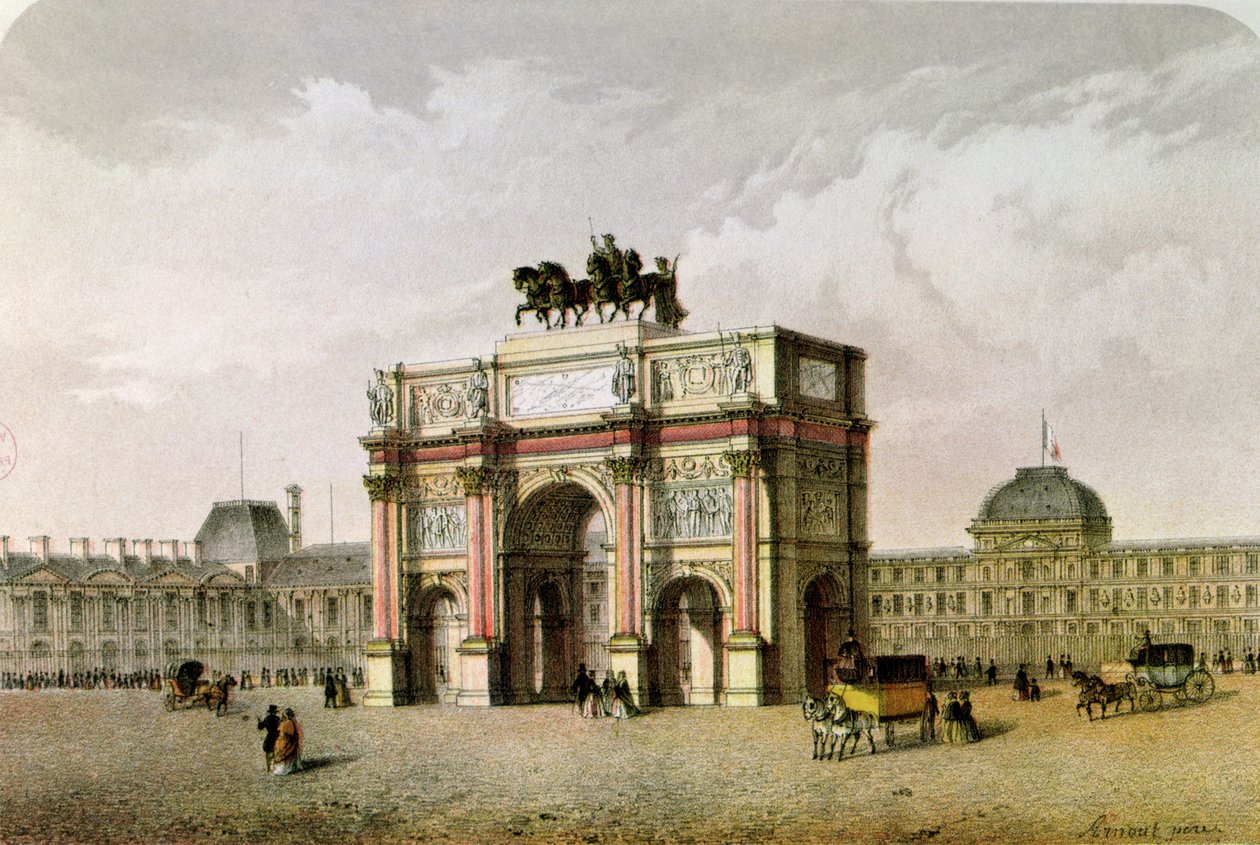 Postkarte des Arc de Triomphe du Carrousel, Paris von French School