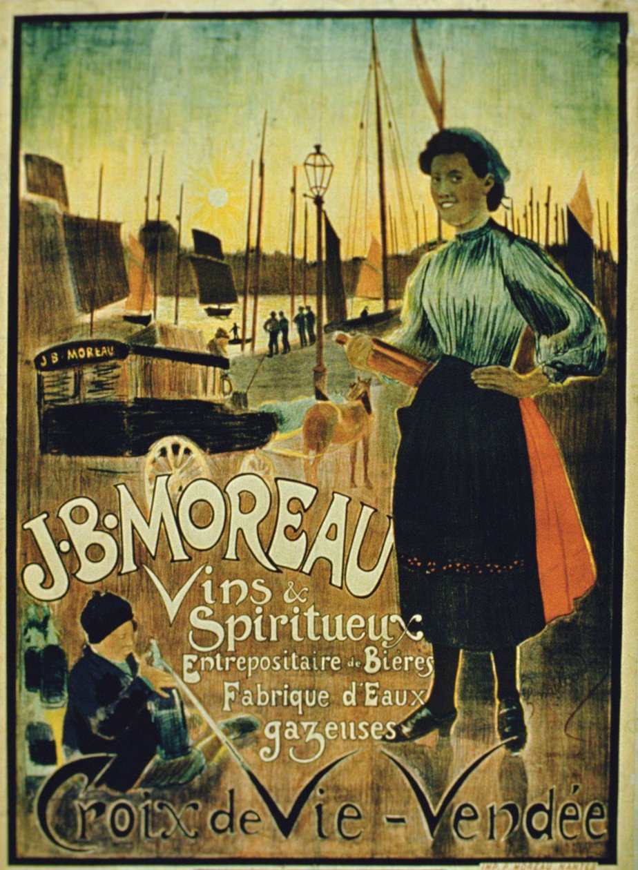 Plakat für Croix de Vie, hergestellt von J.B. Moreau, Vendee von French School