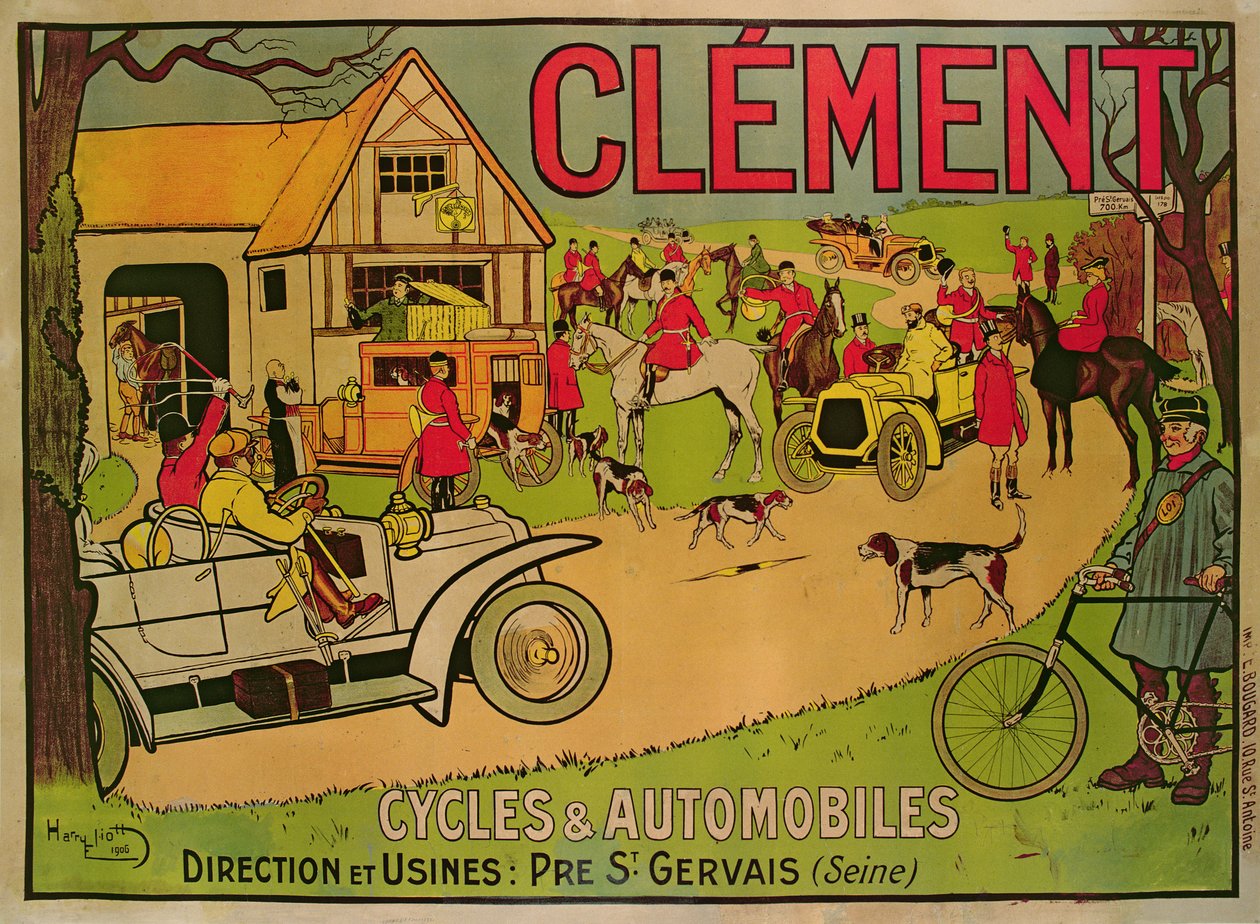 Plakat für Cycles & Motorcars Clement, Pre Saint-Gervais, 1906 von French School