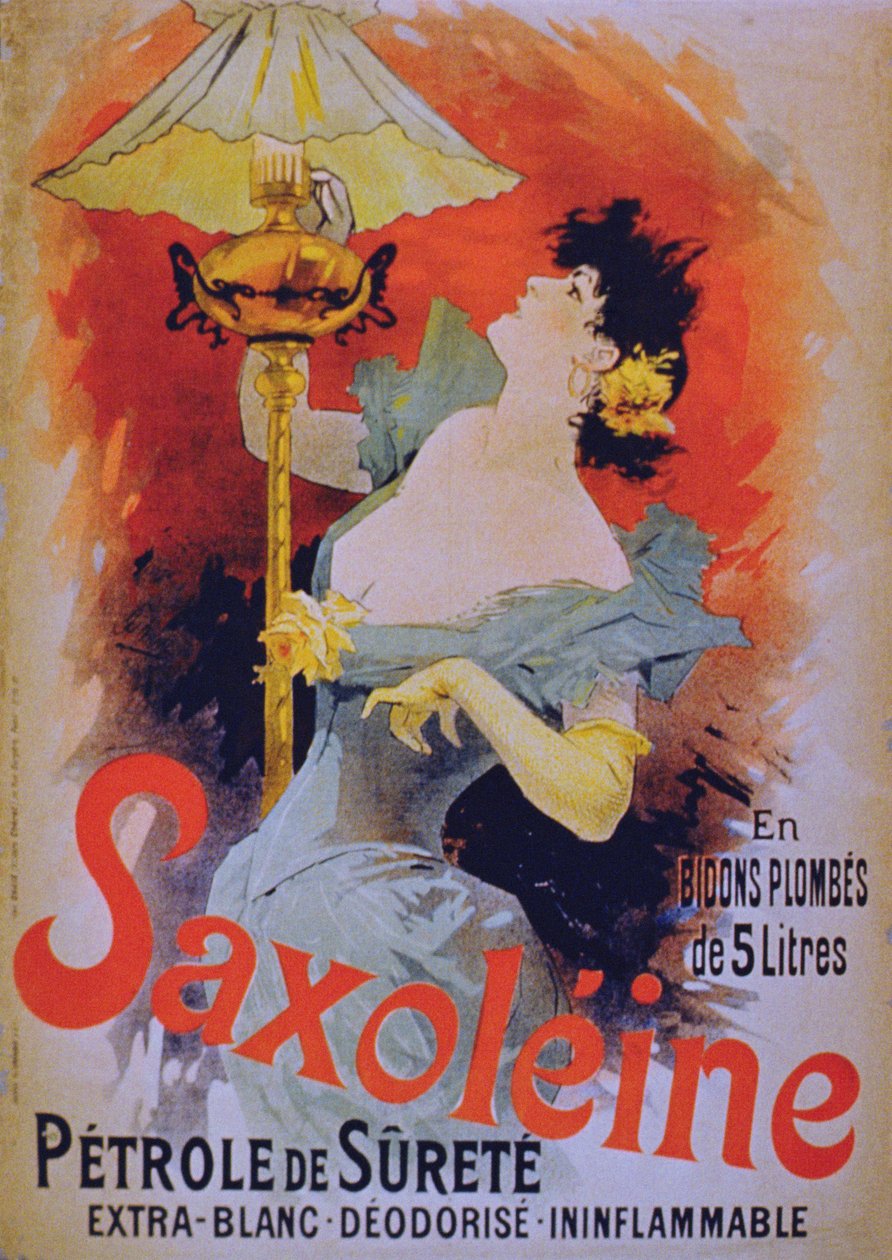 Plakatwerbung für Saxoleine Sicherheitslampenöl, 1890er von French School