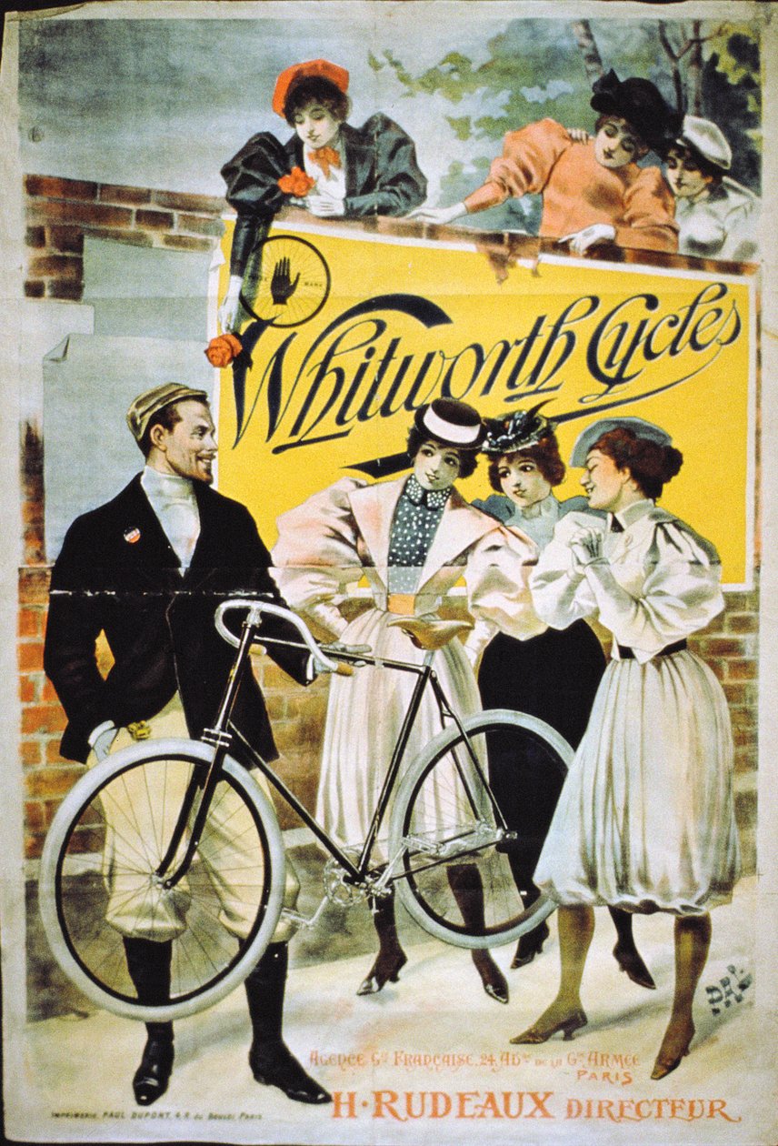 Plakat für Whitworth Fahrräder, Paris von French School