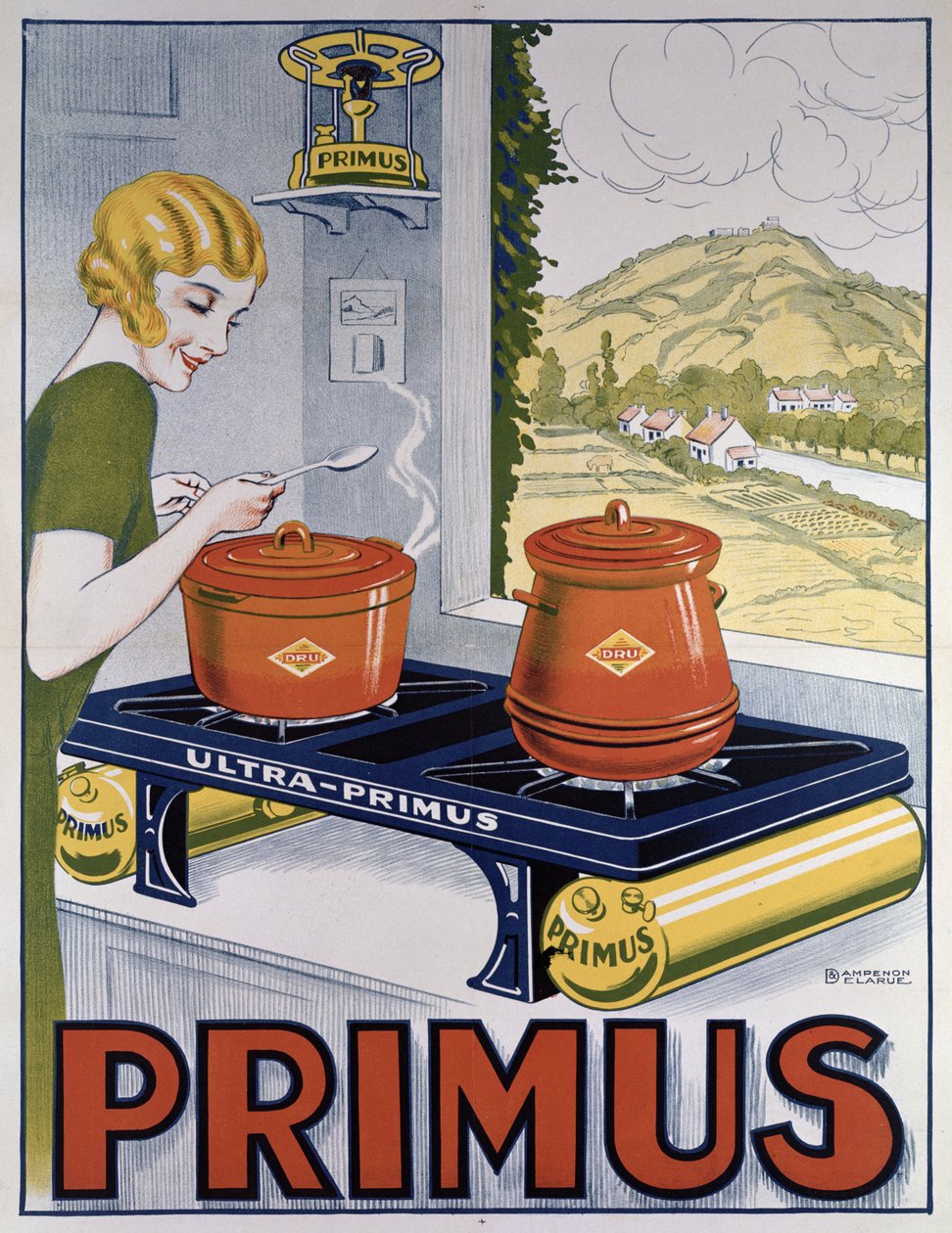 Plakat für den Primus-Herd, gedruckt von Dampenon & Elarue von French School