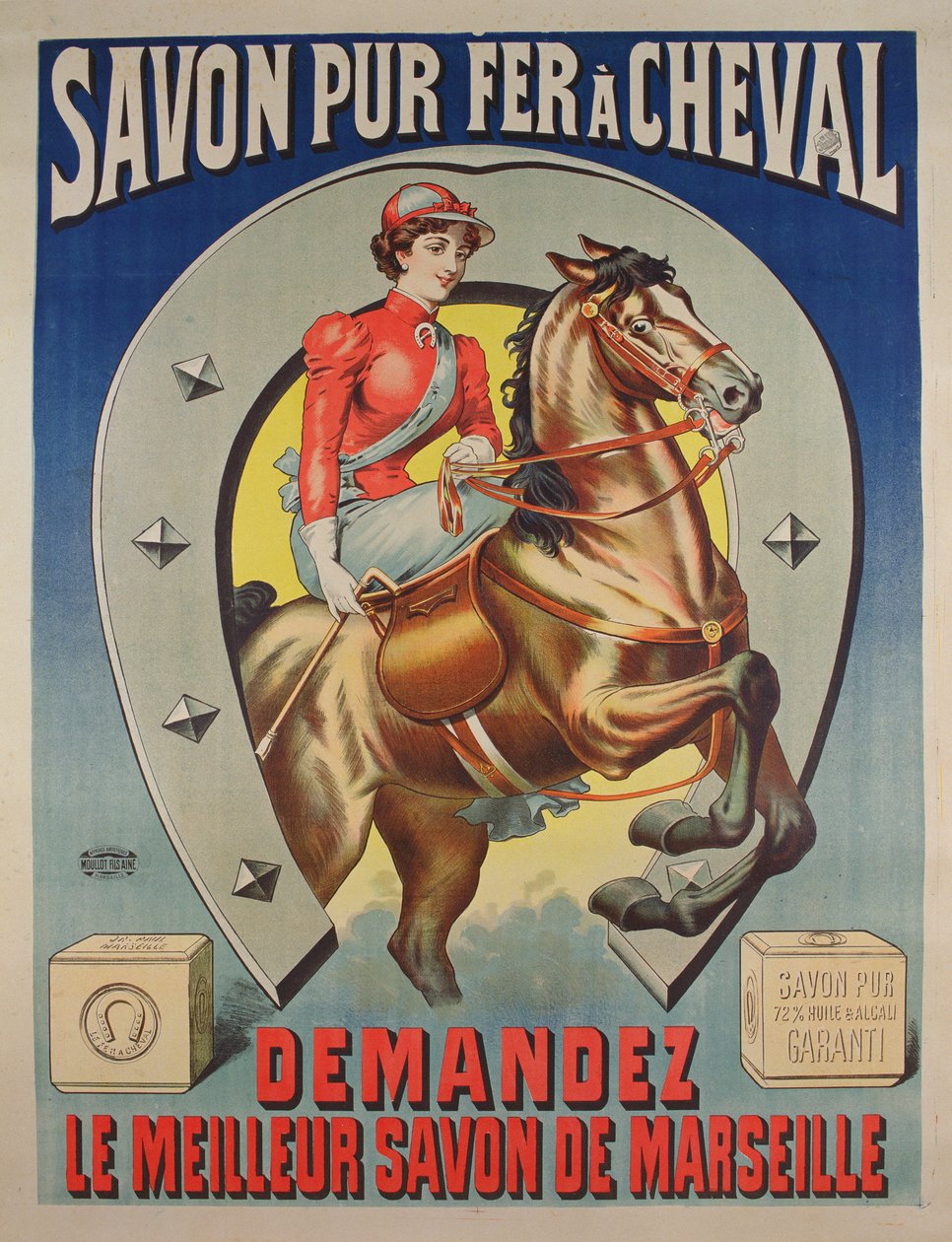 Plakat für Le Fer à cheval Seife von French School