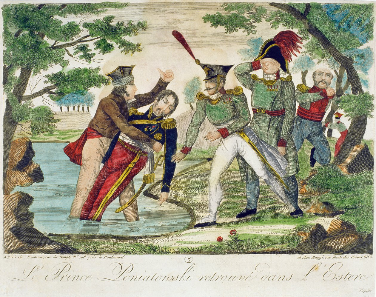 Prinz Joseph Poniatowski (1763-1813) aus der Elstera ziehen, 1813 von French School